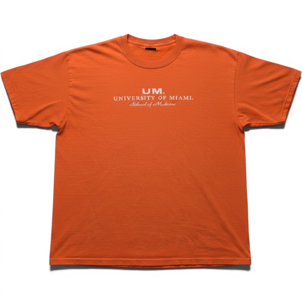 MV Sport University of Miami School of Medicine T-Shirt Orange Mens XL Cotton